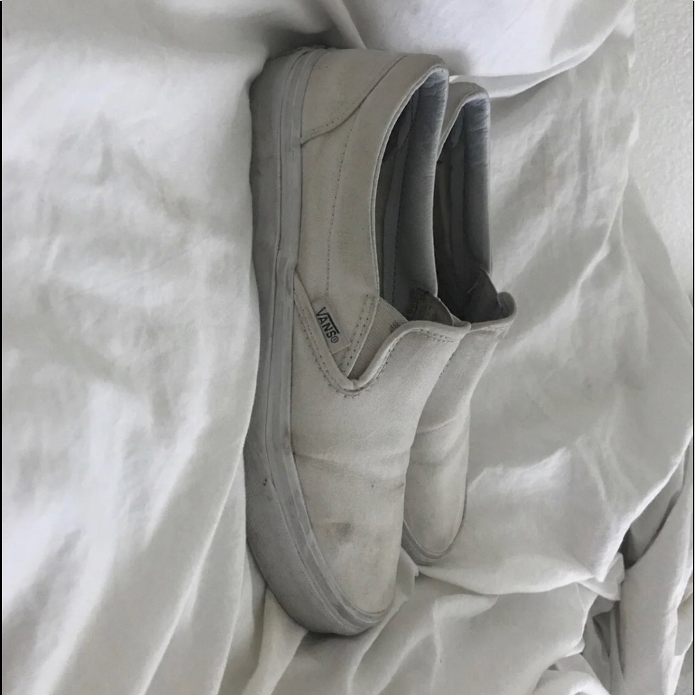 White slip on vans